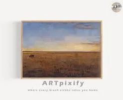 Golden Prairie Oil Landscape (30x20 in)